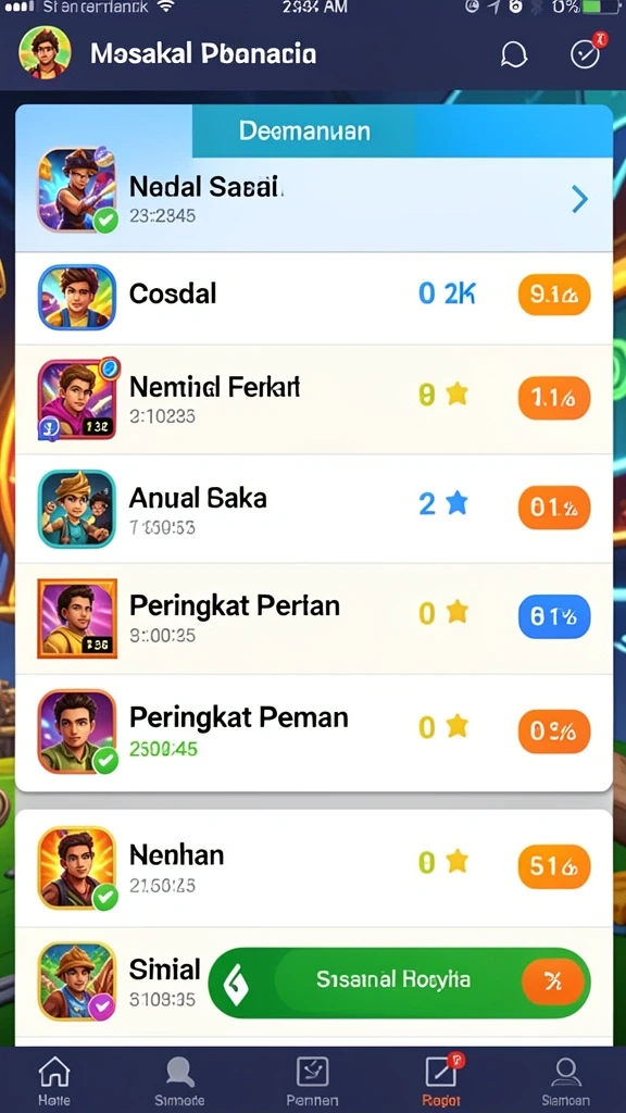 Tampilan permainan yang berwarna-warni dan menawan.