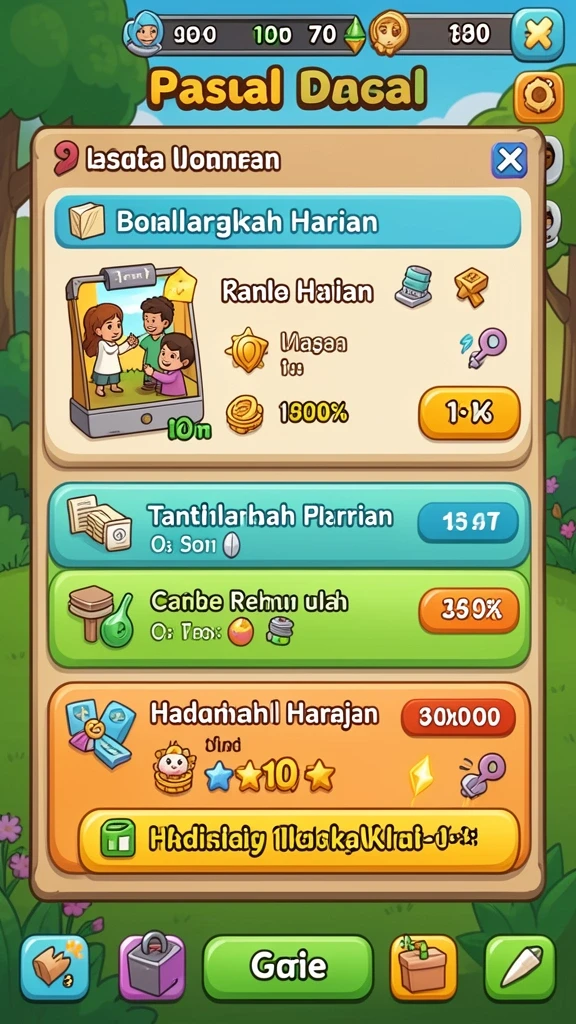 Fitur live chat untuk interaksi antar pemain.