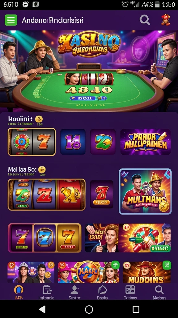 Tampilan menu utama yang menarik dan mudah digunakan.