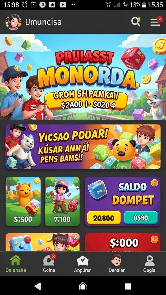 Tampilan awal yang menarik dan intuitif.