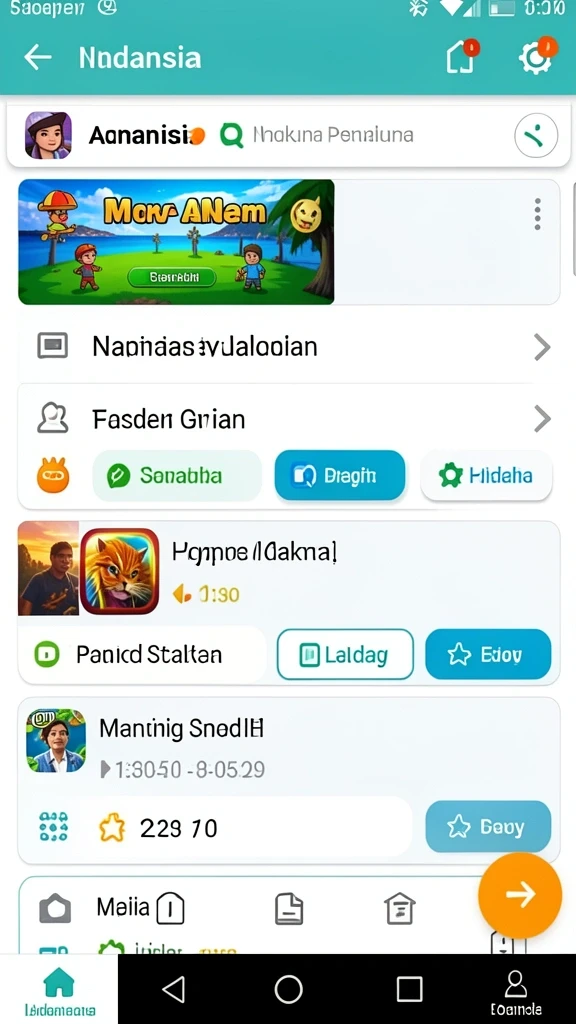 Screenshot aplikasi UNTUNGGO menunjukkan level permainan yang menantang dan seru.